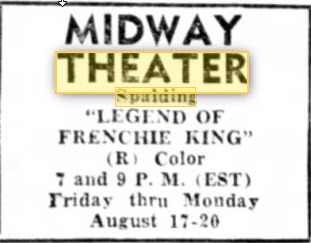 Midway Theatre - Ad From Aug 1973 (newer photo)